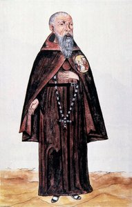 Darstellung eines Mönchs des Franziskanerordens, aus "Trujillo del Peru" oder "Códice Martínez Compañón", von Baltazar Martinez Compañón y Bujanda, Bischof von Trujillo (1782-1785)