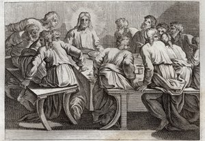 Bibel von Royaumont, Neues Testament: Das Abendmahl. Illustration von 1811. von Unknown artist