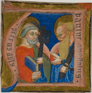 Heilige Peter und Paul in einem historisierten Initial "N" aus einem Chorbuch von Unknown artist