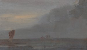 Seestück mit Booten: Abend