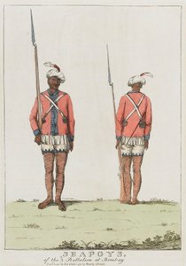 Sepoys des 3. Bataillons in Bombay von Unknown artist