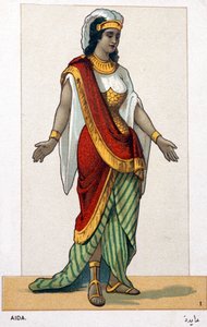 Serie von Chromolithographien von Opernkostümen anlässlich der ersten Aufführung von Aida von Giuseppe Verdi: Aida. 1872
