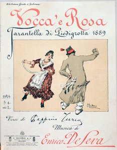 Notenblattcover der Tarantella Vocca e Rosa von Enrico de Leva von Unknown artist