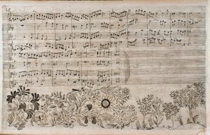Notenblatt von Die Kunst der Fuge, Ende von Kontrapunkt 5, von Johann Sebastian Bach