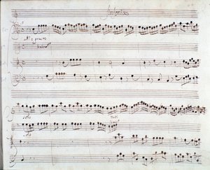 Notenblatt für Die Krönung des Darius von Giuseppe Aldrovandini (1703) von Unknown artist