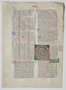 Einzelblatt aus einem Dekret von Gratian: Verzierte Initiale Q[uidam habens filium obtulit]