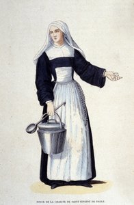 Schwester der Nächstenliebe von Saint Vincent de Paul. Gravur aus einem Album über religiöse Orden, Paris von Unknown artist