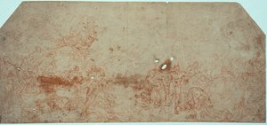 Skizze für das Jüngste Gericht (recto); Kopfstudie (verso) von Unknown artist