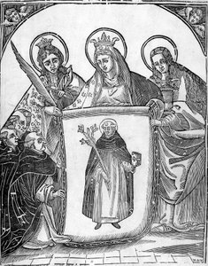 St. Thomas von Aquin, umgeben von Heiligen von Unknown artist