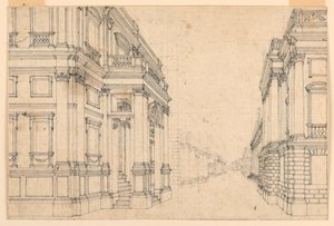 Bühnenbild: Stadtstraße mit Palästen