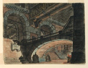 Bühnenbild, Inneres eines Gefängnisses von Unknown artist