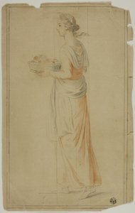 Stehendes Mädchen mit Korb von Unknown artist
