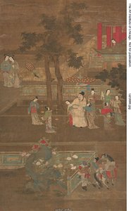 Su Dongpo wird zur Hanlin-Akademie eskortiert mit Zofen der Zofen der Kaiserinwitwe