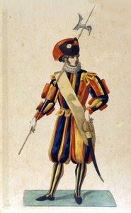 Schweizergarde der Vatikanstadt in kleiner Uniform. von Unknown artist