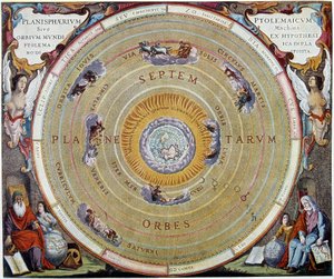 System der Welt von Ptolemäus - aus „Harmonia Macrocosmica“ von André Cellarius von Unknown artist