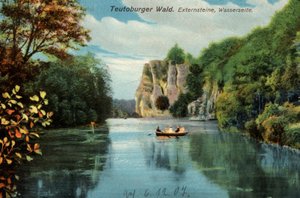 Teutoburger Wald, die Externsteine, historische Postkarte aus Deutschland