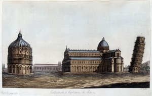 Das Baptisterium, der Dom und der Turm von Pisa, Italien von Unknown artist