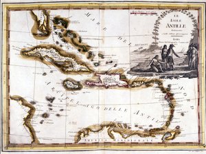 Das karibische Archipel, basierend auf einem Atlas von 1798.