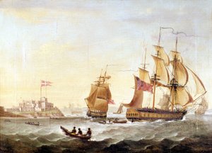 Die dänische Basis von Christiansborg, gebaut 1659 entlang der Küste von Guinea, das Zentrum des Sklavenhandels von Unknown artist
