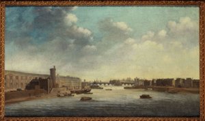 Die Grande Galerie des Louvre, mit der Porte Neuve, Pont-Neuf, Citè, Tour de Nesle und Quai Malaquais