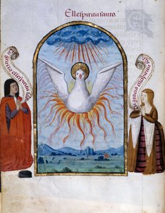Der Heilige Geist (Manuskriptseite aus der „Sammlung der Andacht der Königin Johanna der Wahnsinnigen (1479-1555) von Spanien“ von Pedro Marcuello) von Unknown artist