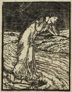 Die Legende von Amor und Psyche: Frau weint neben einem Bach