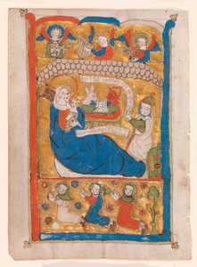 Die Geburt Christi mit Joseph, Engeln und Anbetern
