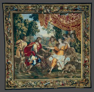 Das Anbieten des Eberkopfes, aus Die Geschichte von Meleager und Atalanta von Unknown artist