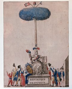Das Volk ist souverän - Allegorie der Französischen Republik und Baum der Freiheit von Unknown artist