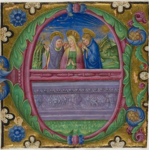 Die drei Marien am Grab in einem historierten Initial "E" aus einem Chorbuch