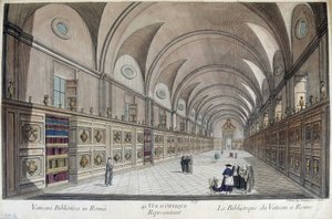 Die Vatikanische Bibliothek (Apostolische Bibliothek) in Rom (Stich) von Unknown artist