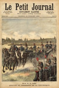 Die Ankunft des Präsidenten der Französischen Republik Sadi Carnot (1837-1894), auf der Ebene des Bois de Boulogne, anlässlich der Parade am 14. Juli