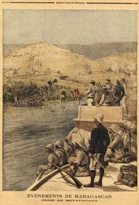 Die Eroberung von Mevatanana (Madagaskar) durch die französische Armee. Gravur in „Le petit journal“ 30/06/1895. Sammlung Selva.