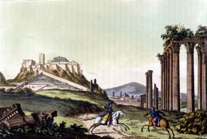 Die Stadt Athen im Jahr 1810. In „The old and modern costume“ von Jules Ferrario, ed. Mailand. von Unknown artist