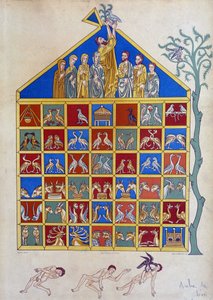 Die Taube mit einem Olivenzweig betritt die Arche Noah - nach Miniatur