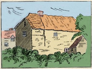 Das Haus von Francis Drake (1540-1596), britischer Entdecker und Freibeuter in Crowndale bei Tavistock. Es wurde im 19. Jahrhundert zerstört von Unknown artist
