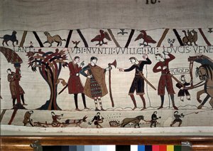 Die Boten von Herzog Wilhelm (1027 - 1087) kommen zu Guy de Ponthieu - Bayeux-Tapete, bekannt als Stickerei der Königin Mathilde von Unknown artist