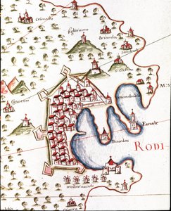 Der Hafen von Rhodos in Griechenland (Detail)