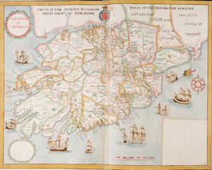 Die Provinz Munster, Irland, um 1595 (Manuskript)