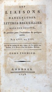 Titelseite des Buches „Les Liaisons dangereuses“ von Choderlos de Laclos, London