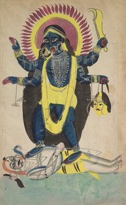 Zwei Aspekte von Kali: Kali tanzt auf Shiva