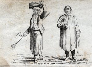 Zwei Bauern, späte 18. Jahrhundert Gravur, private Sammlung. von Unknown artist