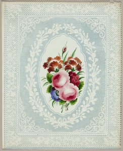 Unbetiteltes Valentinsmotiv (Blumen auf Spitze) von Unknown artist