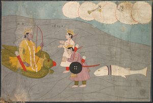 Vanasuras Söhne unterwerfen sich Krishna: Szene aus dem Aniruddha Usha Abschnitt von Krishna Lila von Unknown artist