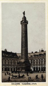 Vendôme-Säule auf dem gleichnamigen Platz in Paris. Chromolithographie des späten 19. Jahrhunderts
