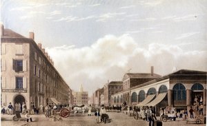 Ansicht von New York: Markt an der Fulton Street. SD Lithographie um die Mitte des 19. Jahrhunderts. von Unknown artist