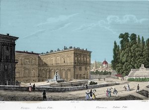Ansicht des Pitti-Palastes in Florenz. 19. Jahrhundert von Unknown artist