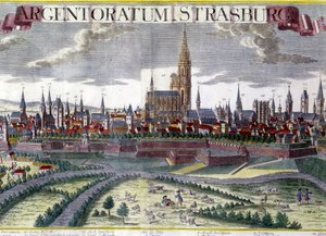 Ansicht von Straßburg um 1770 mit seiner Kathedrale von Unknown artist