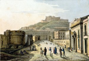 Ansicht der Strada del Molo und des Castel Sant