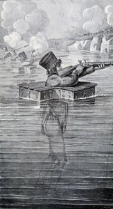 Kriegsanzug des 19. Jahrhunderts. Gravur des 19. Jahrhunderts. von Unknown artist